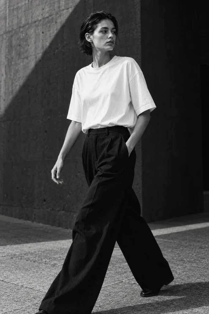 420 Attire campaign: white tee in motion